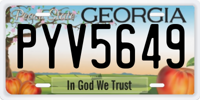 GA license plate PYV5649
