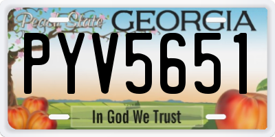 GA license plate PYV5651