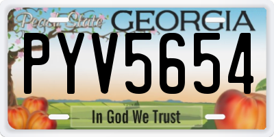 GA license plate PYV5654