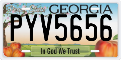 GA license plate PYV5656