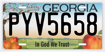 GA license plate PYV5658