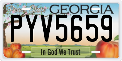 GA license plate PYV5659
