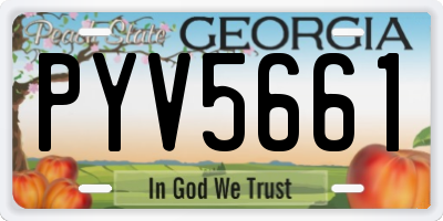 GA license plate PYV5661