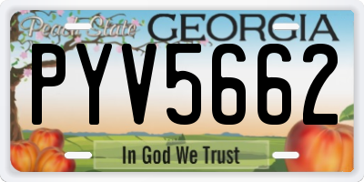 GA license plate PYV5662