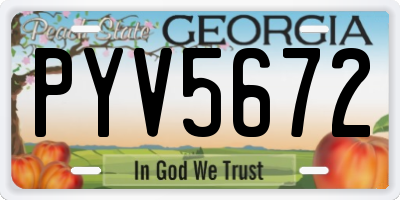 GA license plate PYV5672