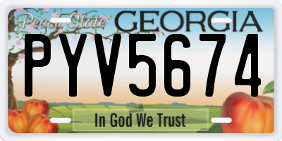 GA license plate PYV5674