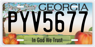 GA license plate PYV5677