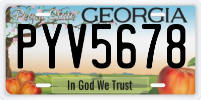 GA license plate PYV5678
