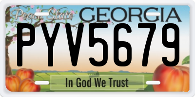 GA license plate PYV5679