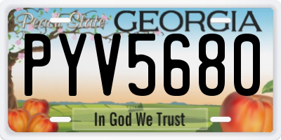 GA license plate PYV5680