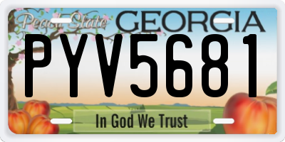 GA license plate PYV5681