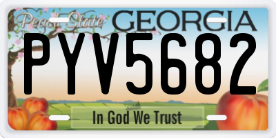 GA license plate PYV5682