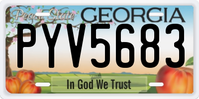 GA license plate PYV5683
