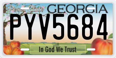 GA license plate PYV5684