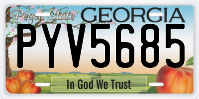 GA license plate PYV5685