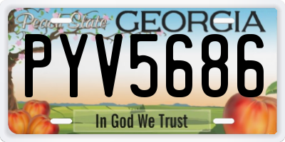 GA license plate PYV5686