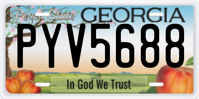 GA license plate PYV5688