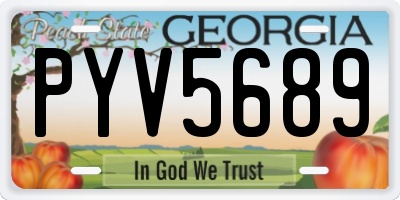 GA license plate PYV5689