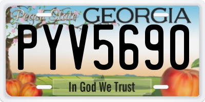 GA license plate PYV5690