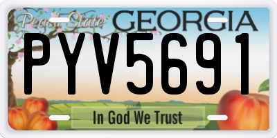 GA license plate PYV5691