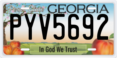 GA license plate PYV5692