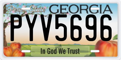 GA license plate PYV5696
