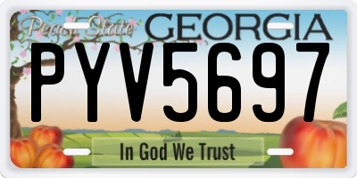 GA license plate PYV5697
