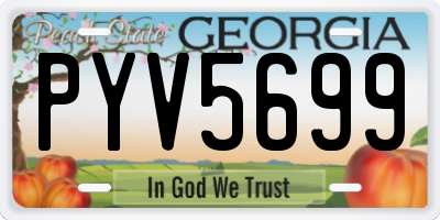 GA license plate PYV5699
