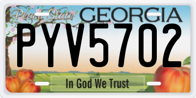 GA license plate PYV5702