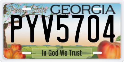 GA license plate PYV5704