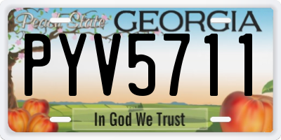 GA license plate PYV5711