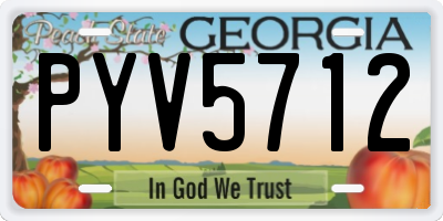 GA license plate PYV5712