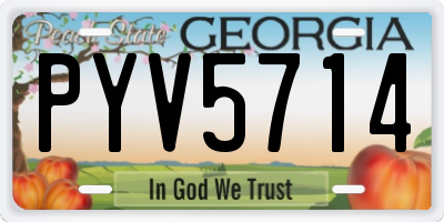 GA license plate PYV5714