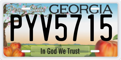 GA license plate PYV5715