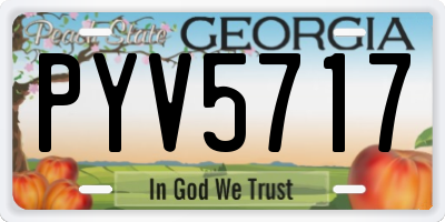 GA license plate PYV5717