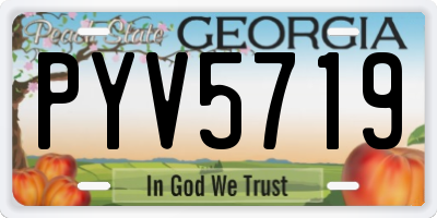 GA license plate PYV5719