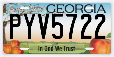 GA license plate PYV5722