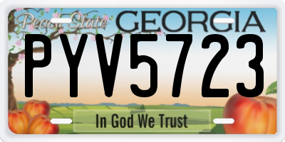 GA license plate PYV5723