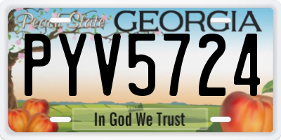 GA license plate PYV5724