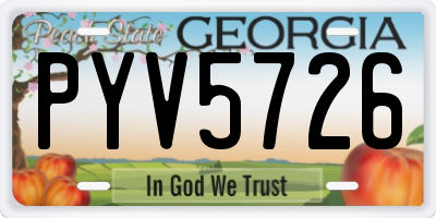 GA license plate PYV5726