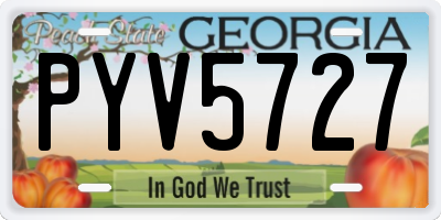 GA license plate PYV5727
