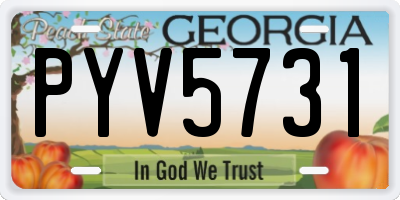 GA license plate PYV5731