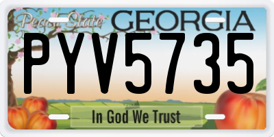 GA license plate PYV5735