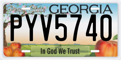 GA license plate PYV5740
