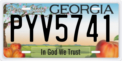 GA license plate PYV5741