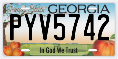 GA license plate PYV5742