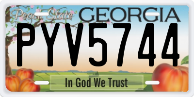 GA license plate PYV5744