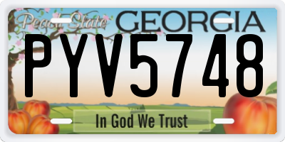 GA license plate PYV5748
