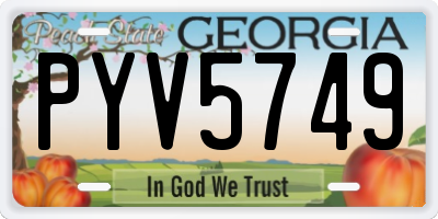 GA license plate PYV5749