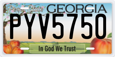 GA license plate PYV5750